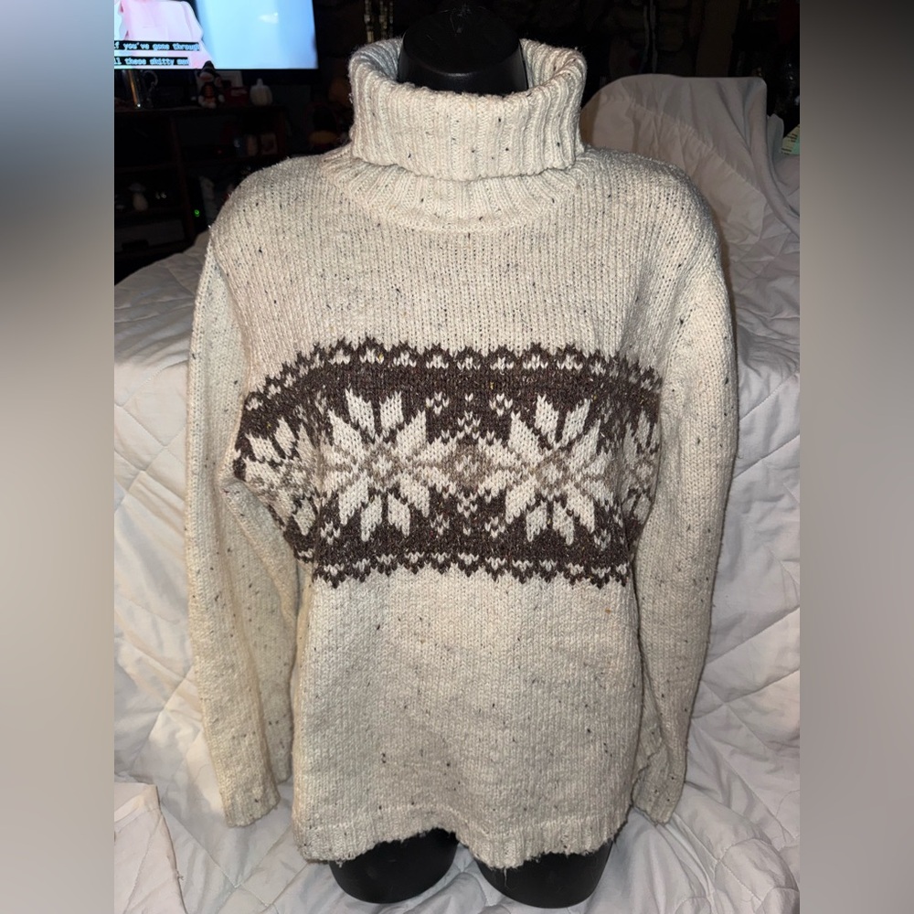 One On One Fair Isle Wool Blend turtleneck sweater